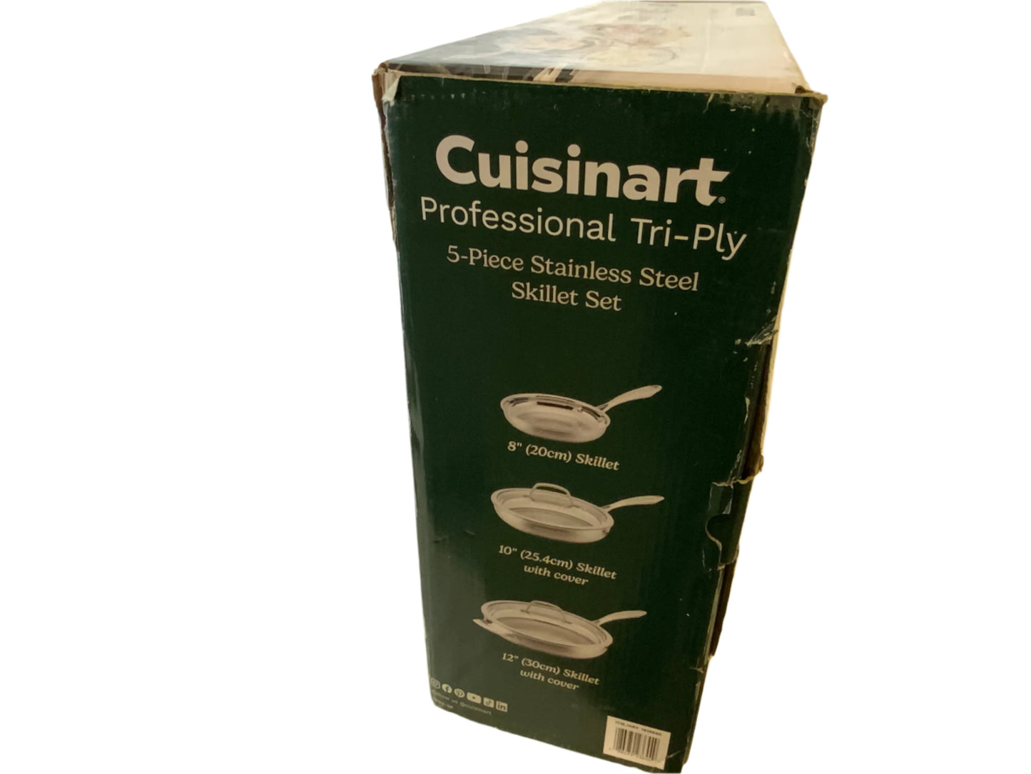 NEW Cuisinart professional tri-ply 5 piece stainless steel skillet set
