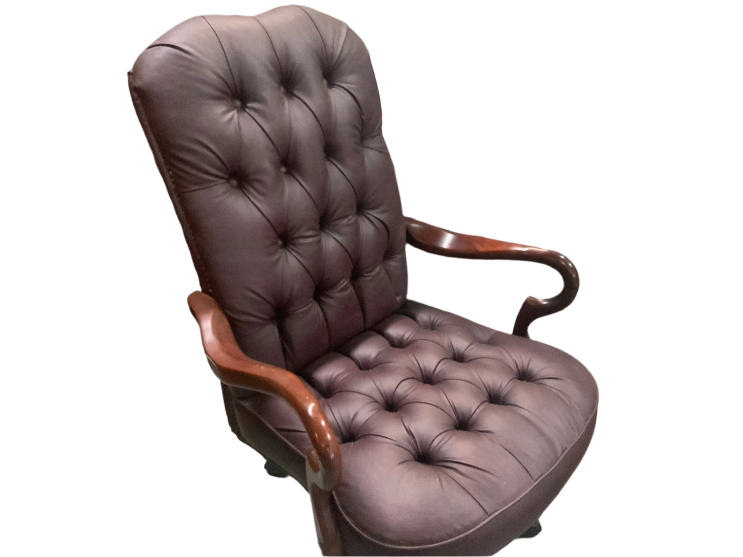 USED Executive Tufted Leather Adjustable Height Office Chair