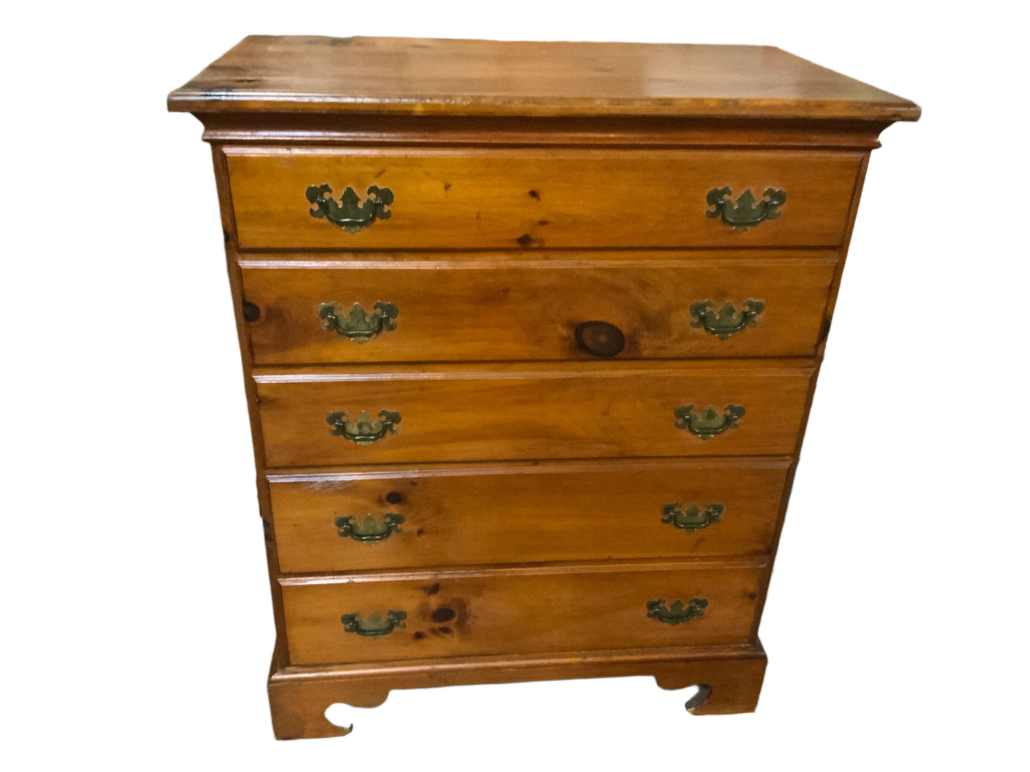 Vintage Pine Five Drawer Chest of Drawers