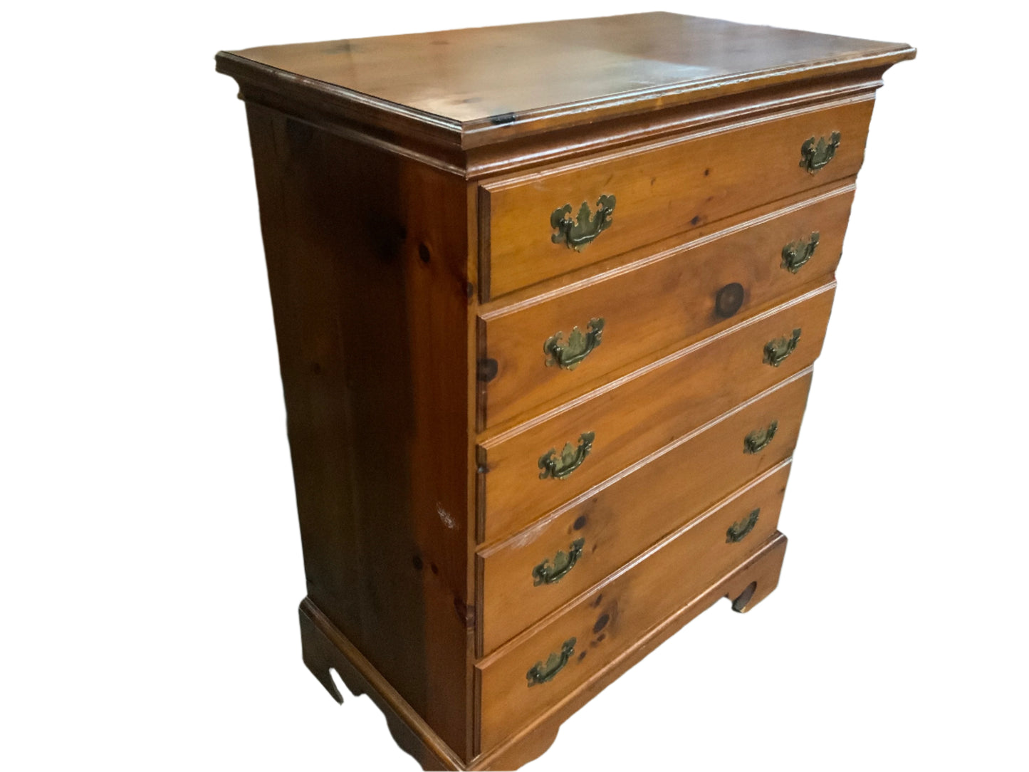 Vintage Pine Five Drawer Chest of Drawers