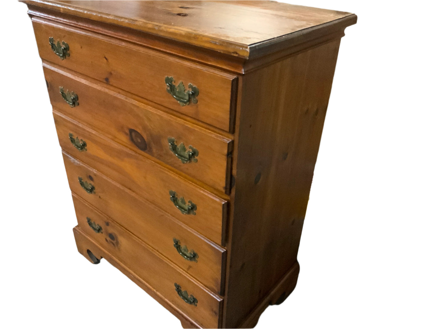 Vintage Pine Five Drawer Chest of Drawers