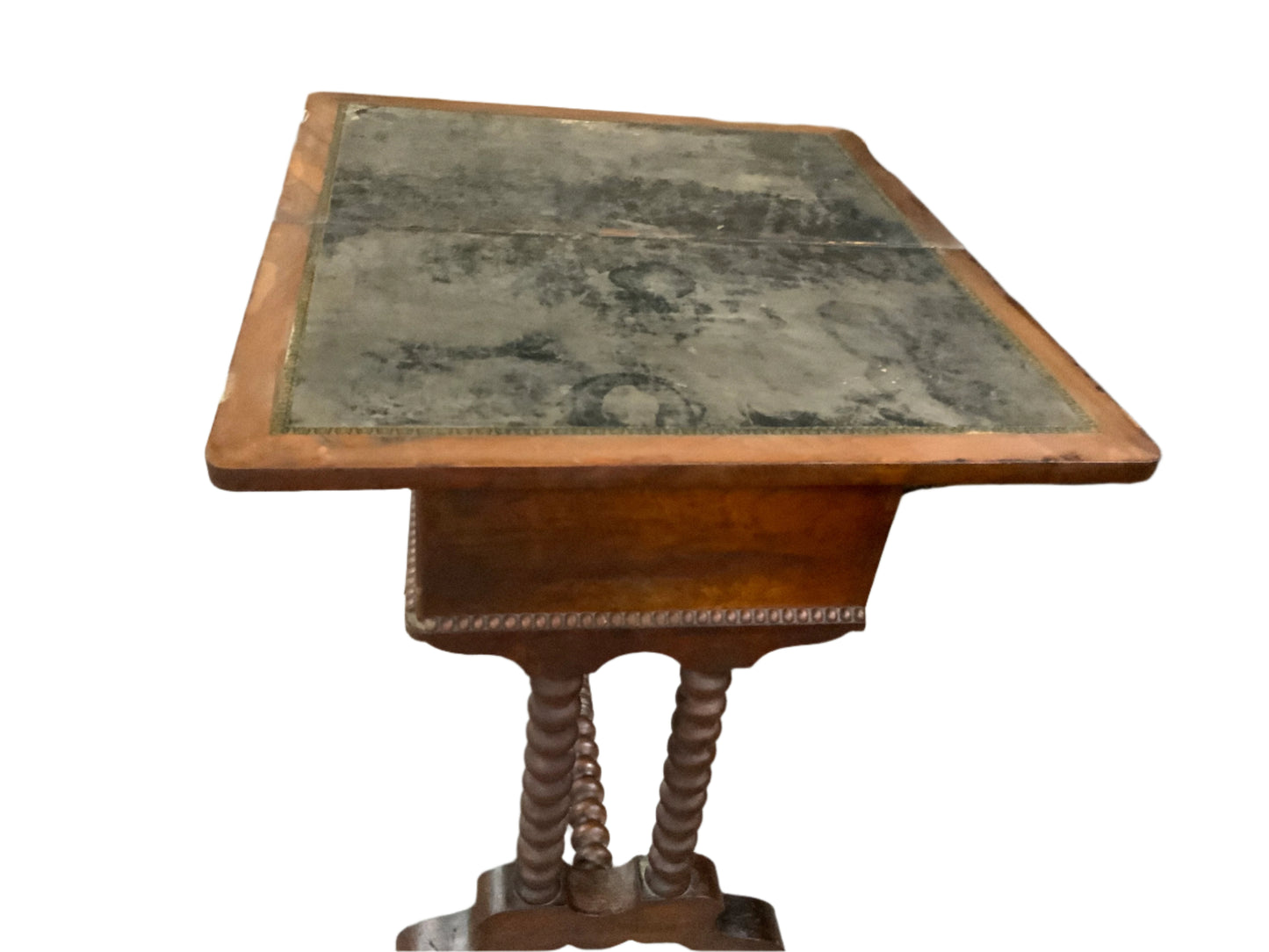 Antique Turn Leg One Drawer Foyer Game Table