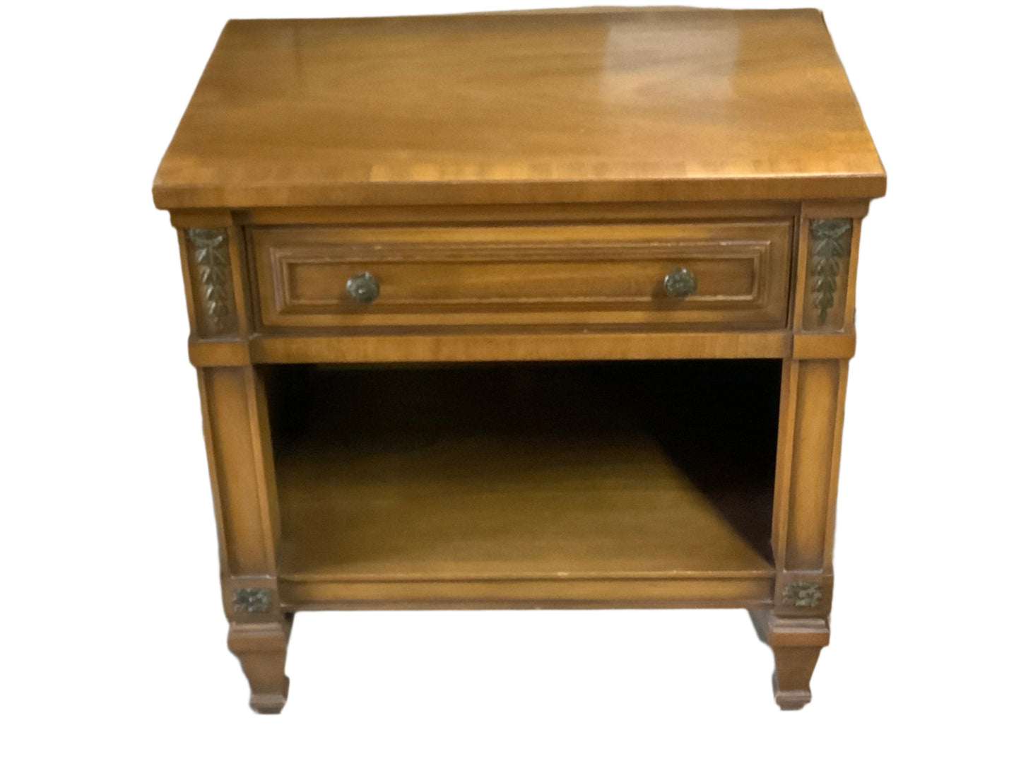 Vintage Drexel One Drawer Director Style Nightstand