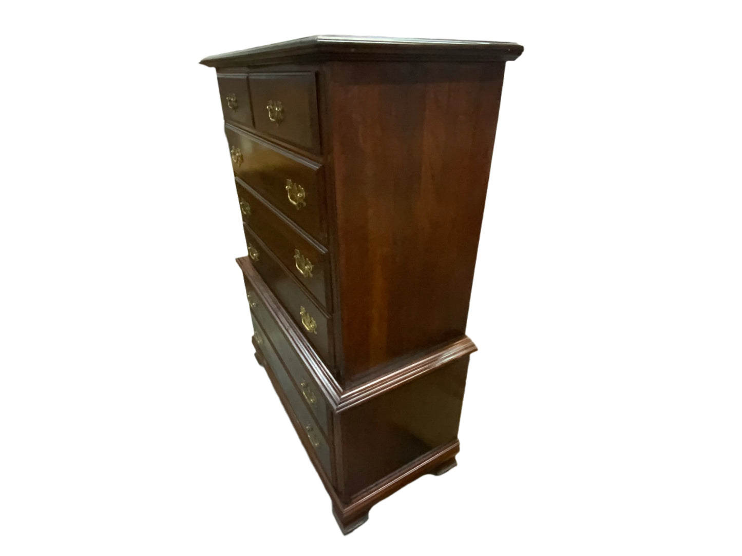 Vintage Mahogany Seven Drawer Chest on Chest of Drawers