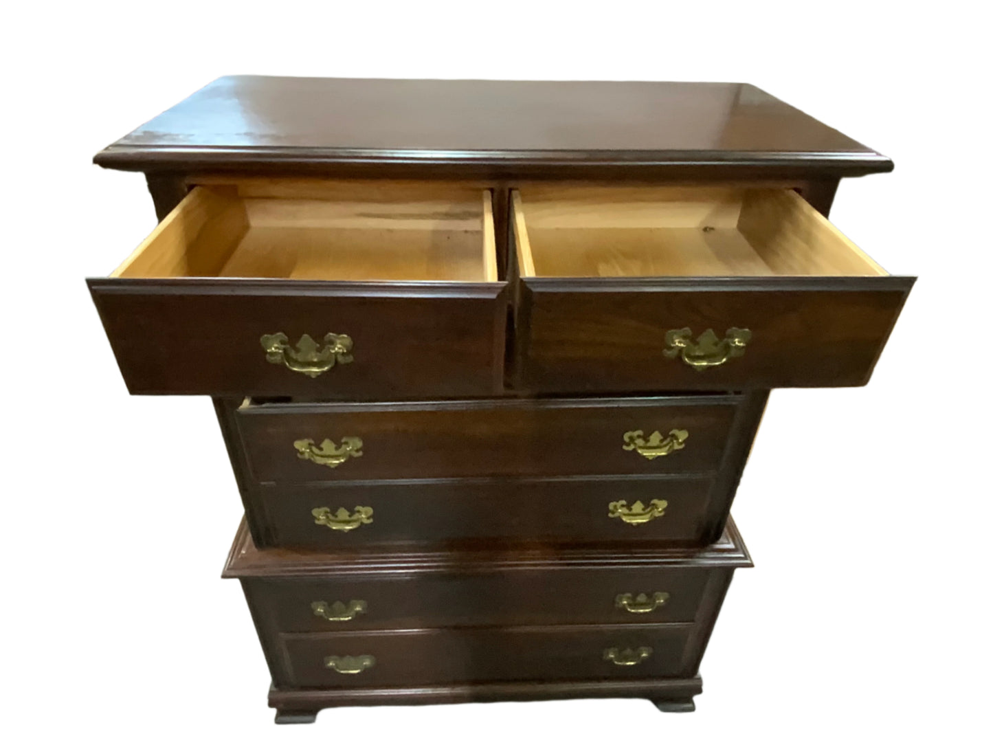 Vintage Mahogany Seven Drawer Chest on Chest of Drawers