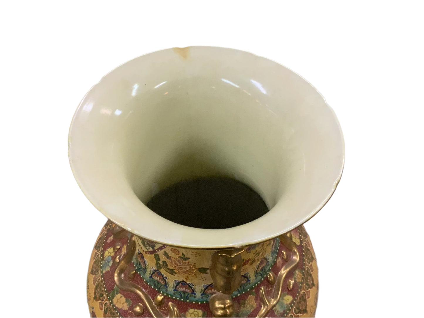 Vintage 36inch Satsuma Floor Vase