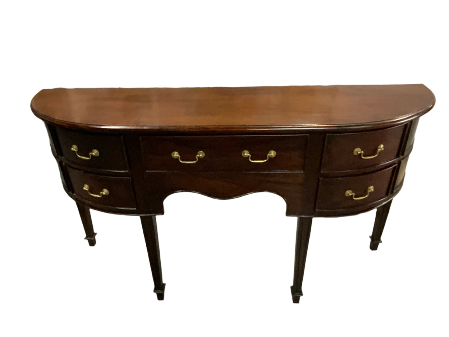 Vintage Mahogany Bow-front Buffet Sideboard