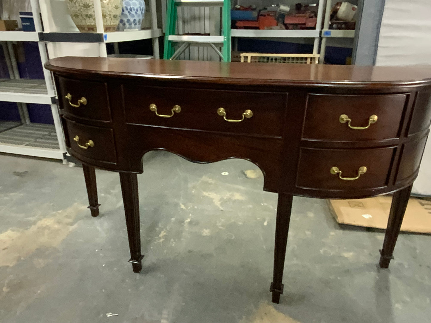 Vintage Mahogany Bow-front Buffet Sideboard