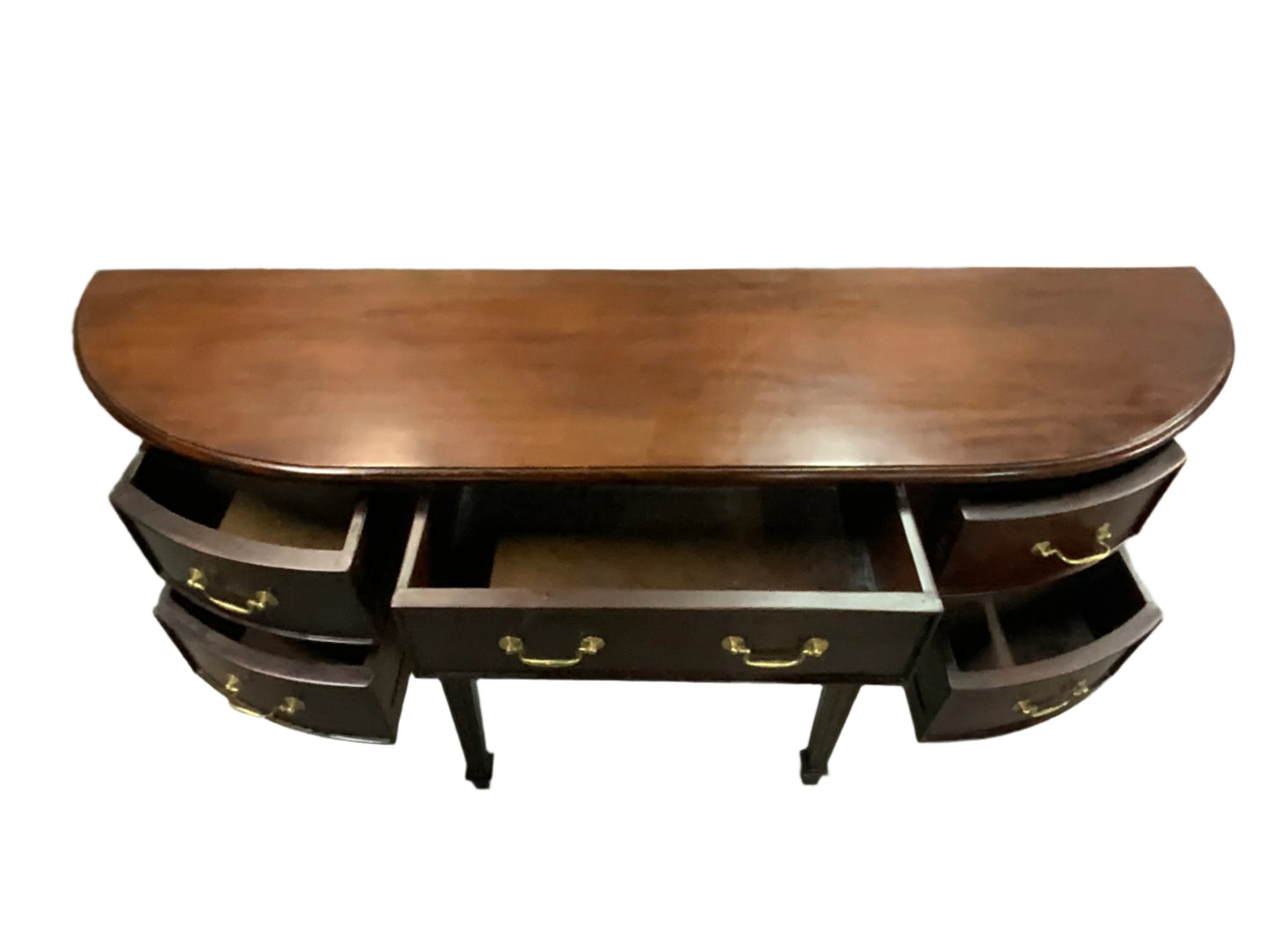 Vintage Mahogany Bow-front Buffet Sideboard