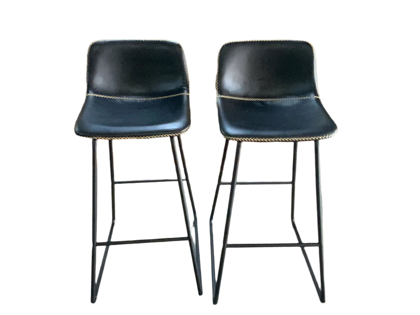 NEW Set of Two HeuGah Chairs 30" Black Bar Height Stools