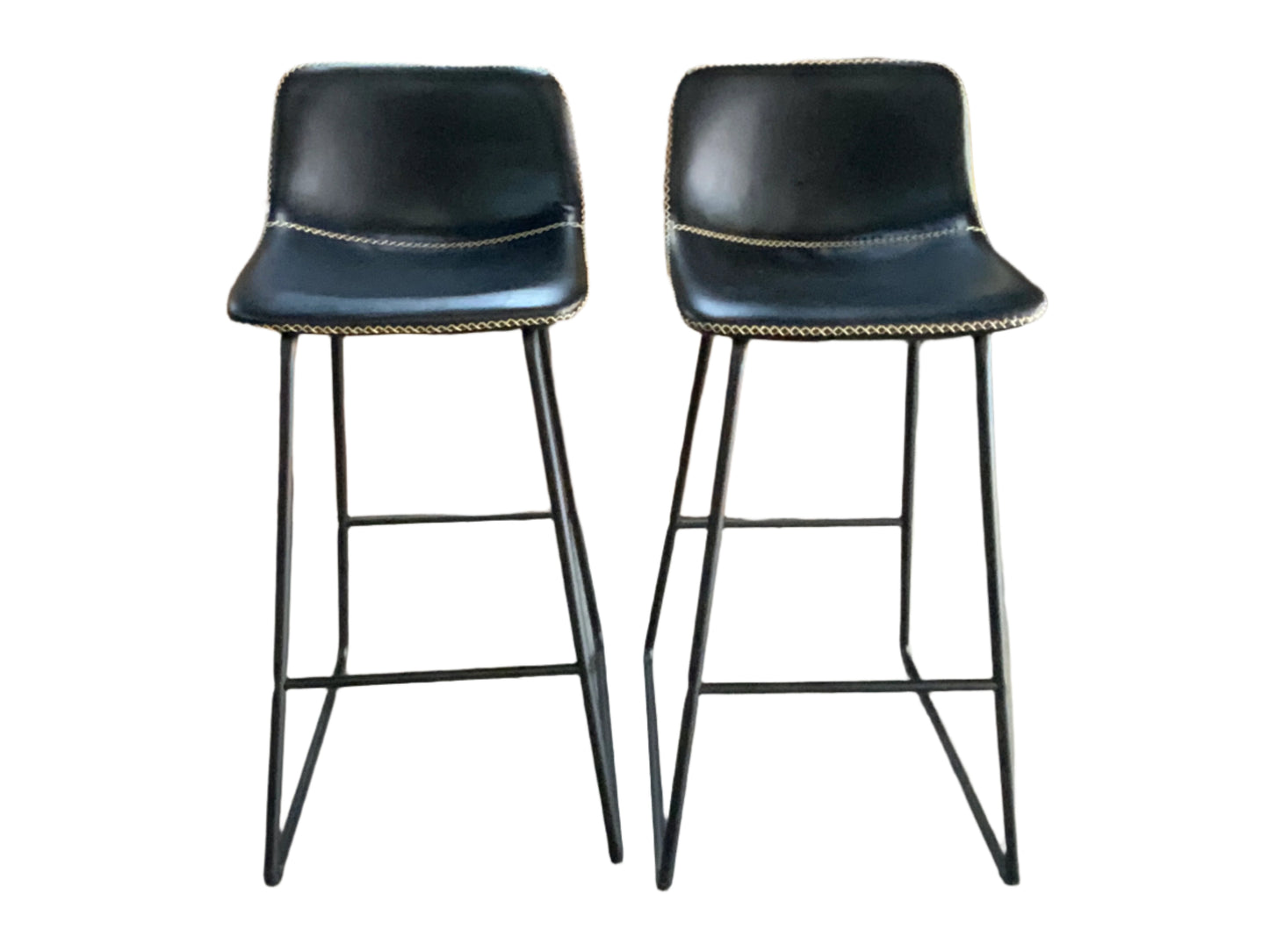 NEW Set of Two HeuGah Chairs 30" Black Bar Height Stools