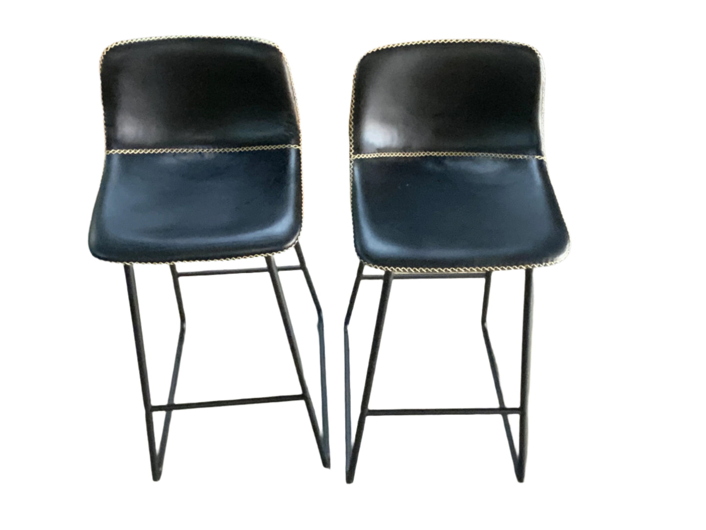 NEW Set of Two HeuGah Chairs 30" Black Bar Height Stools