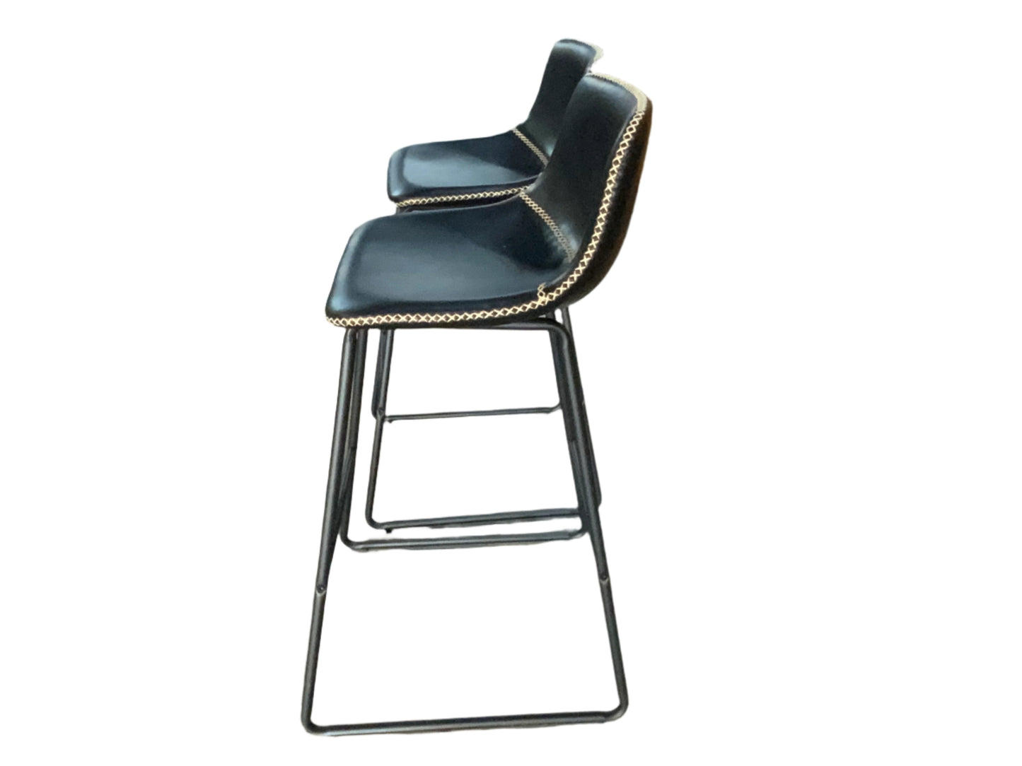 NEW Set of Two HeuGah Chairs 30" Black Bar Height Stools