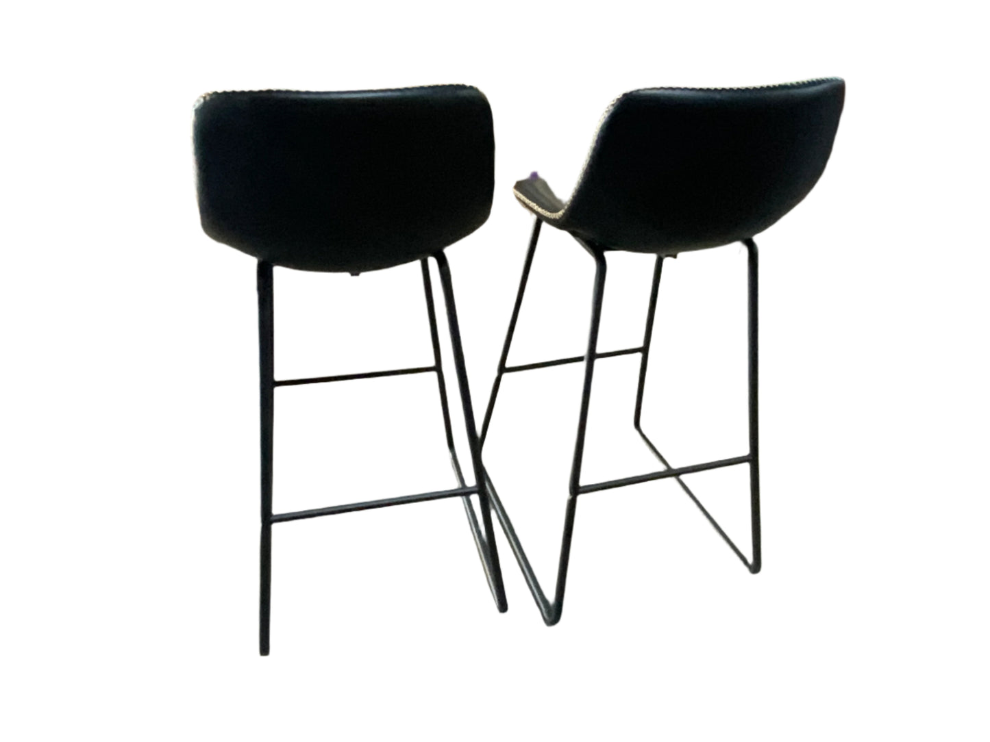 NEW Set of Two HeuGah Chairs 30" Black Bar Height Stools