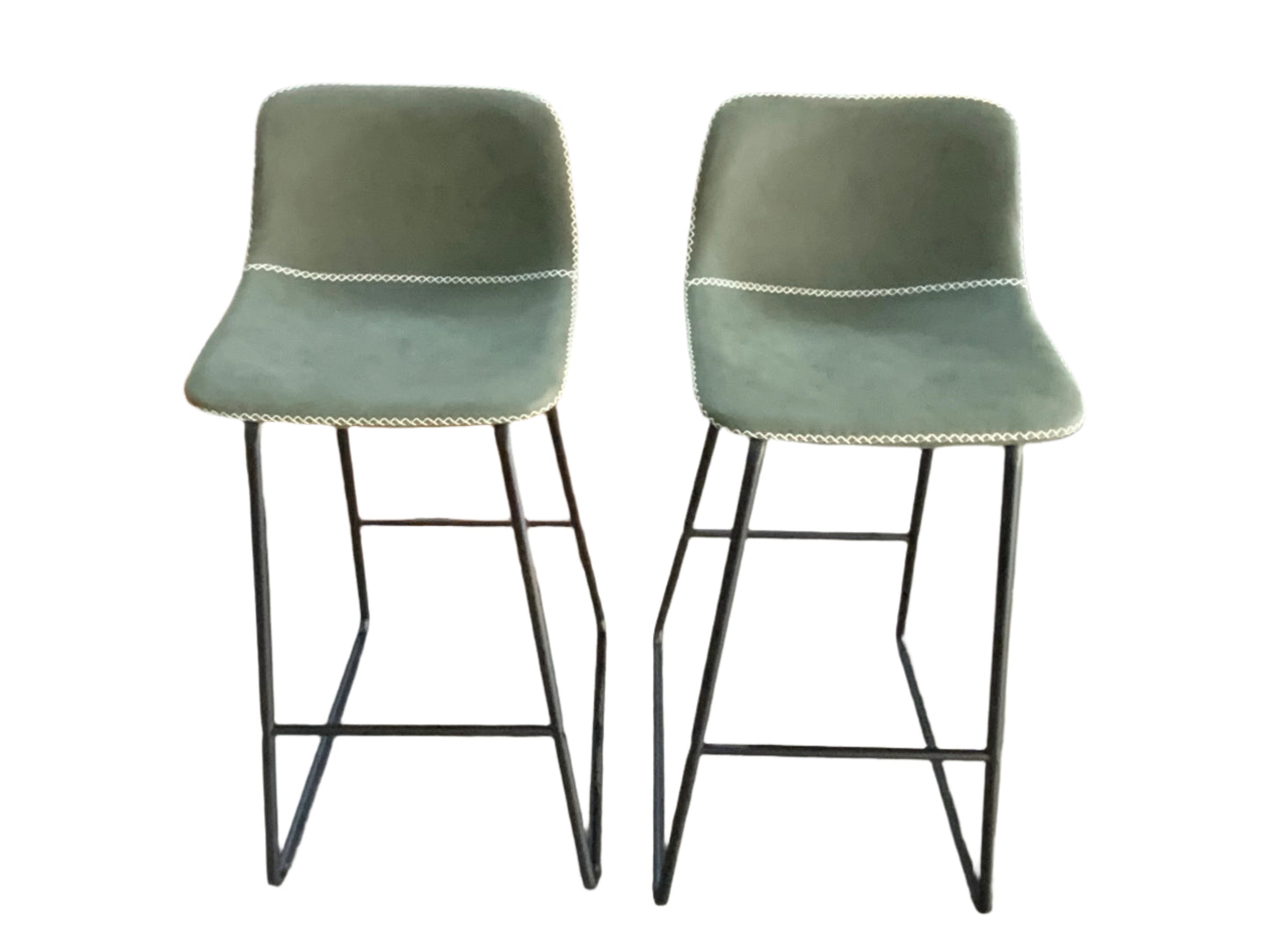 NEW Set of Two HeuGah Chairs 30" Green Bar Height Stools