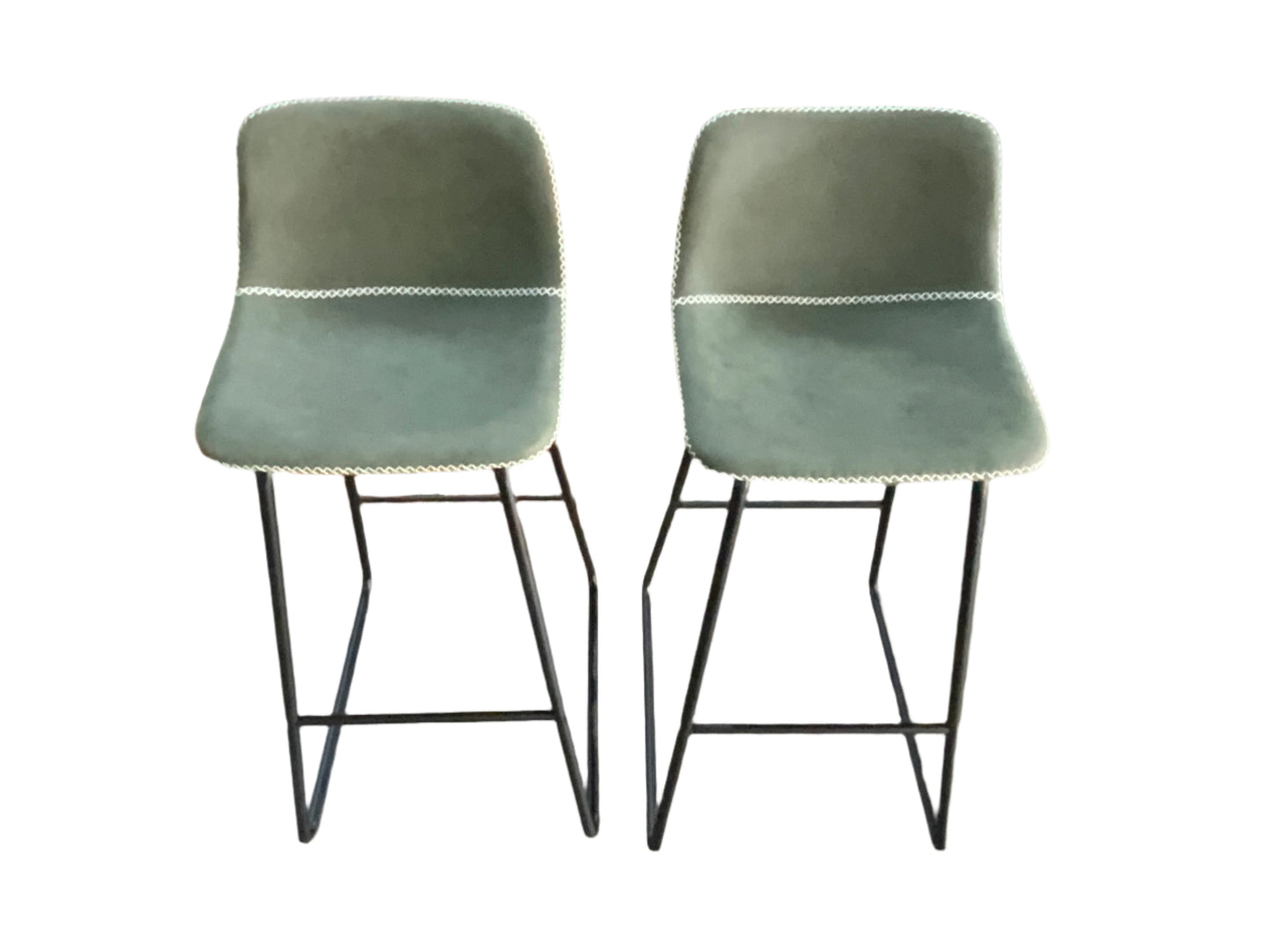 NEW Set of Two HeuGah Chairs 30" Green Bar Height Stools