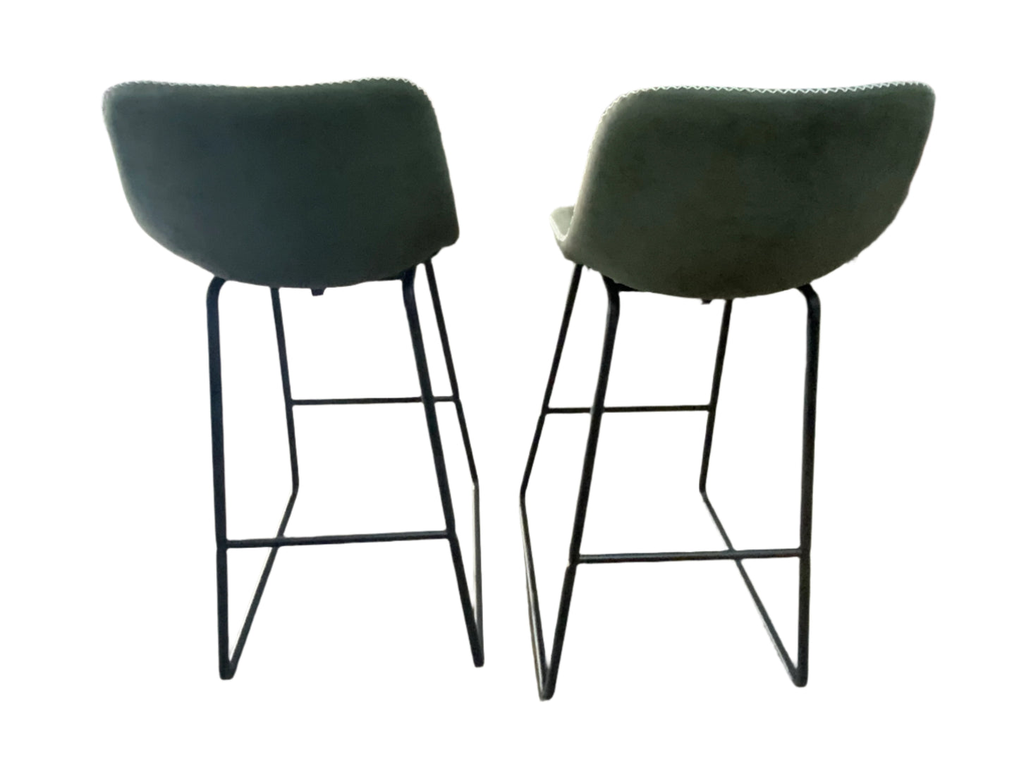NEW Set of Two HeuGah Chairs 30" Green Bar Height Stools