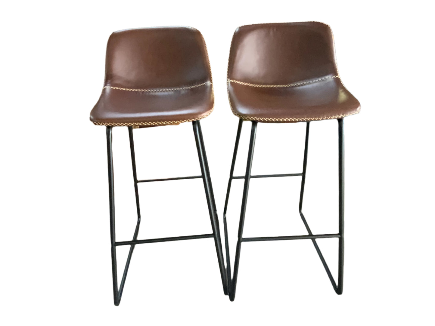 NEW Set of Two HeuGah Chairs 30" Brown Bar Height Stools