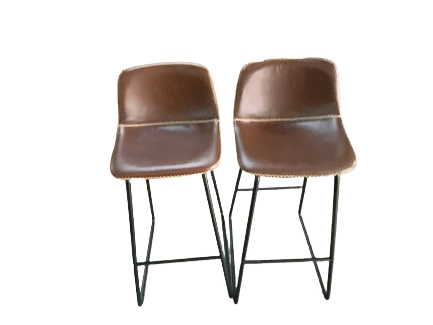 NEW Set of Two HeuGah Chairs 30" Brown Bar Height Stools