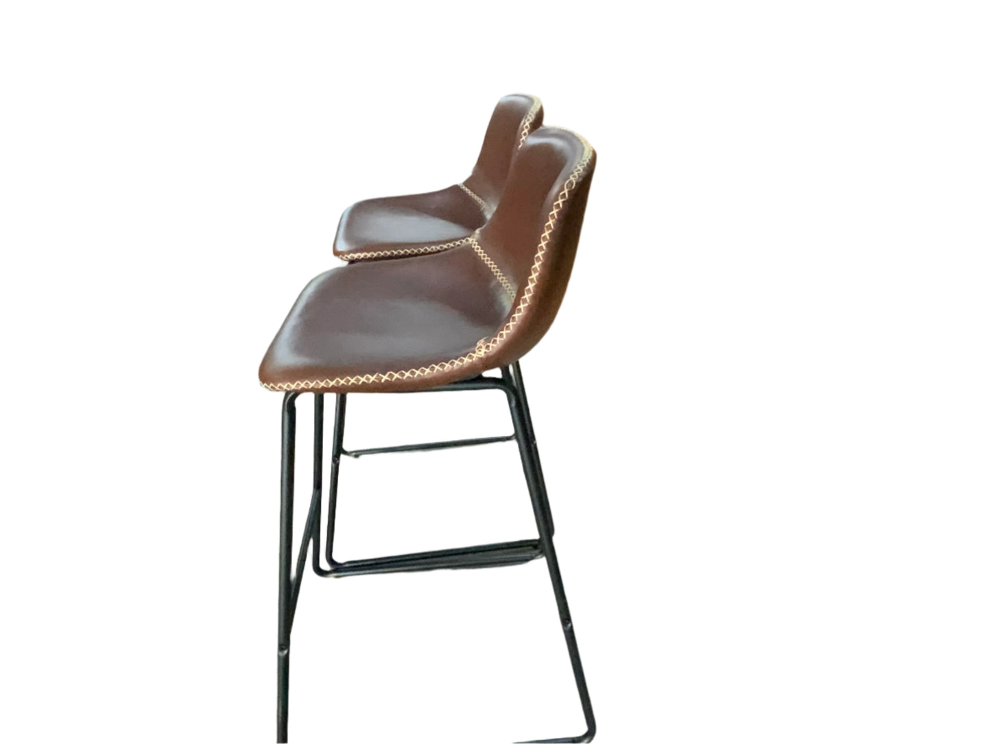 NEW Set of Two HeuGah Chairs 30" Brown Bar Height Stools