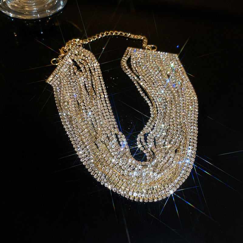 NEW Women's All-match Exaggerated Diamond Multi-layer Necklace