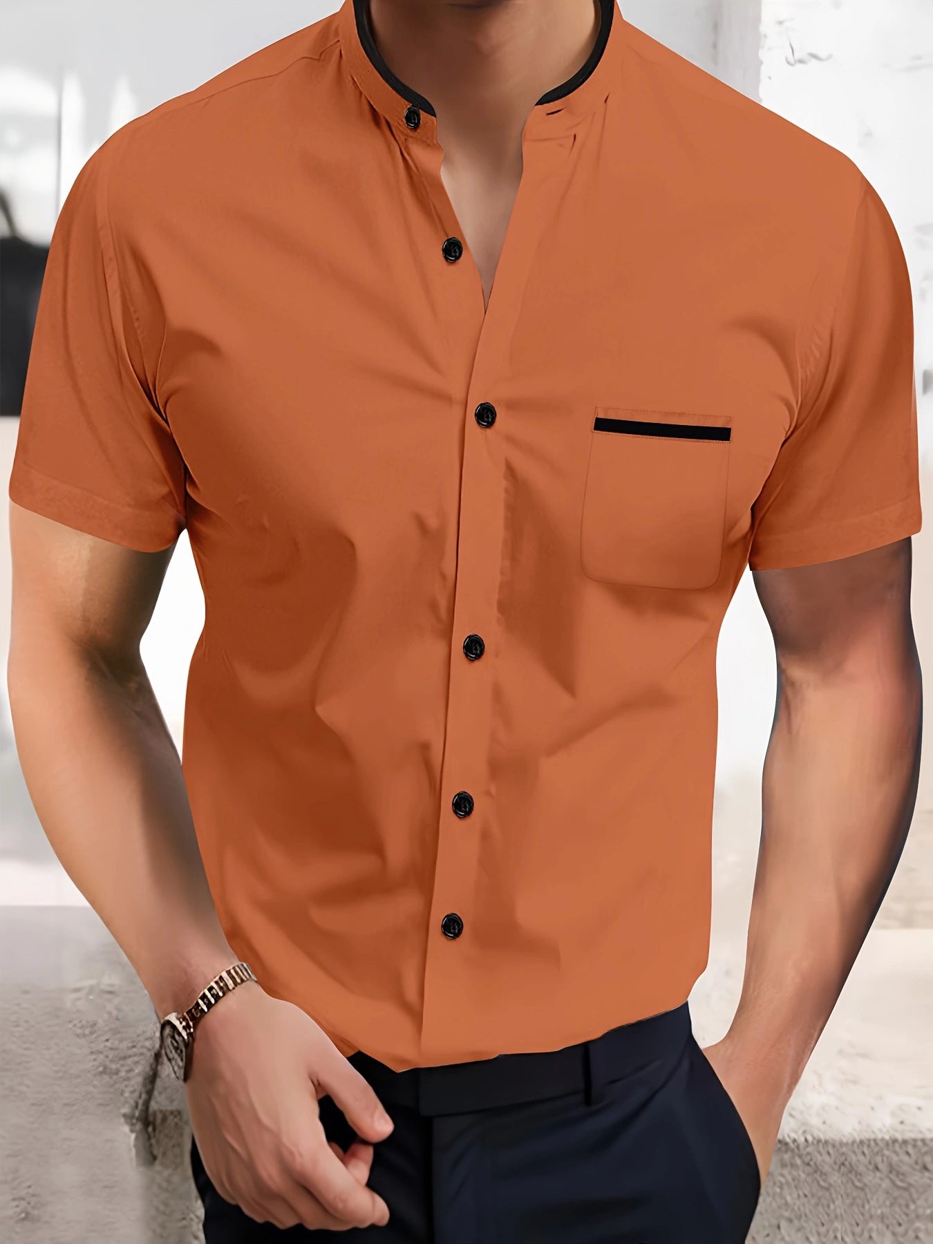 NEW Solid Color Shirt Korean Summer New Button Short Sleeve