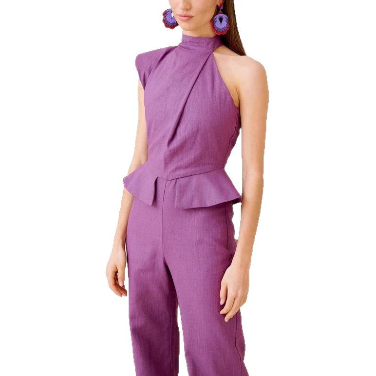 New Fashionable Asymmetric Design Jumpsuit Slim Fit Slimming