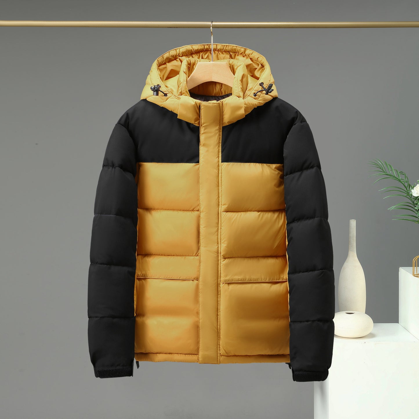 NEW Cotton Jacket Men And Women Short Color Contrast Patchwork