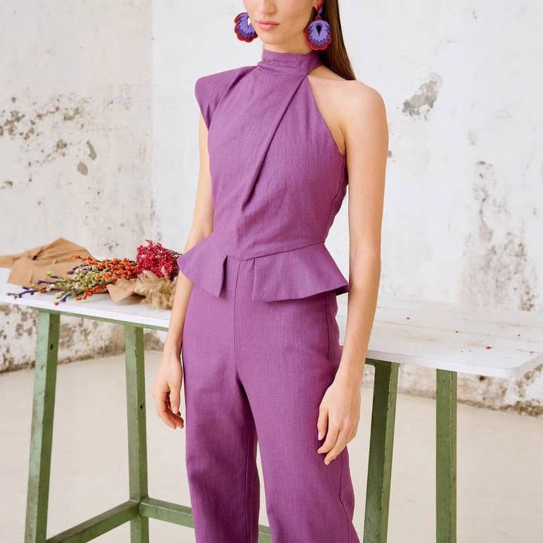 New Fashionable Asymmetric Design Jumpsuit Slim Fit Slimming