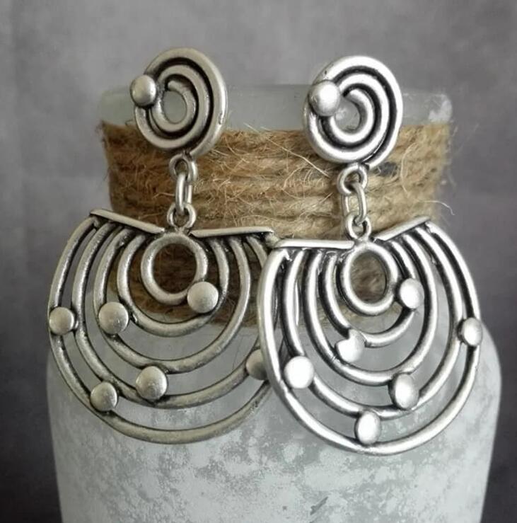 NEW Hollow Spiral Bohemian Retro Metal Alloy Earrings