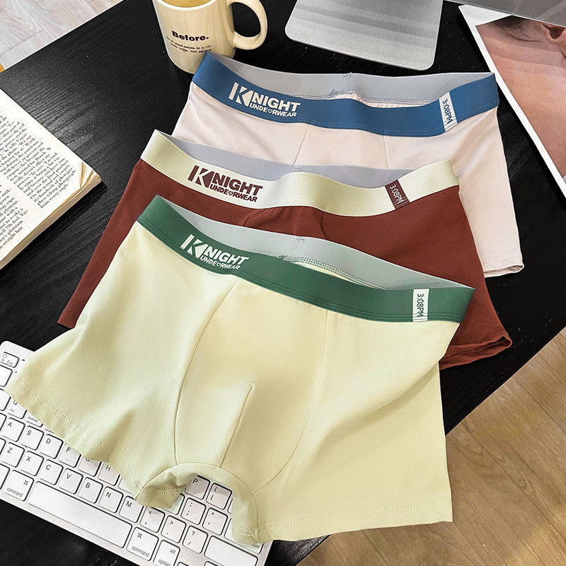 NEW Simple Letter Men's Underwear Cotton Antibacterial Breathable Boxers