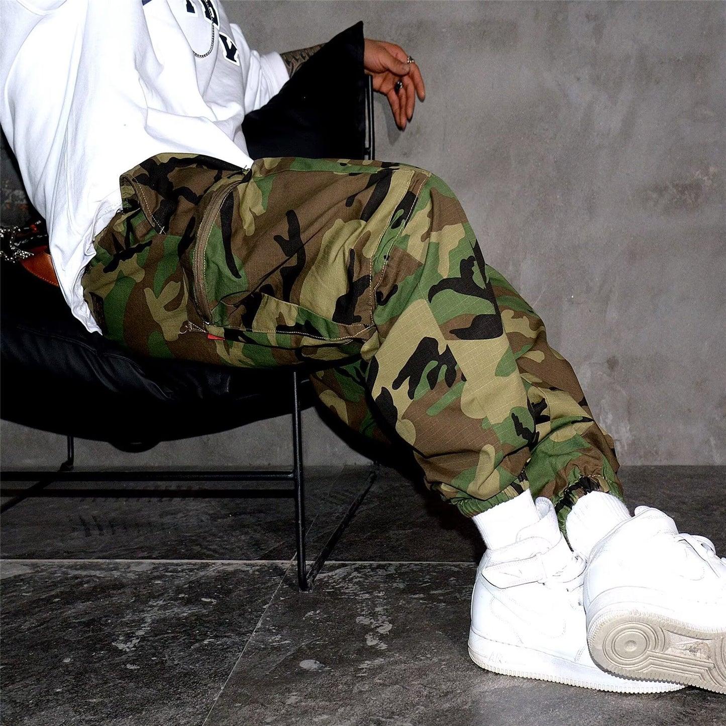 NEW Retro High Street Camouflage Men Casual Working Pants