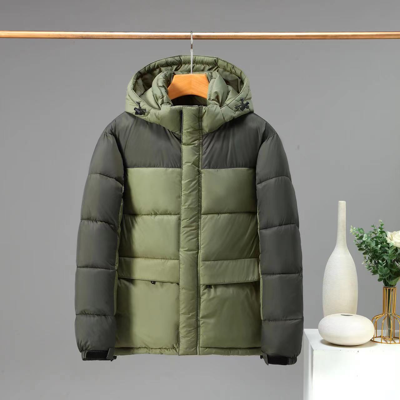 NEW Cotton Jacket Men And Women Short Color Contrast Patchwork