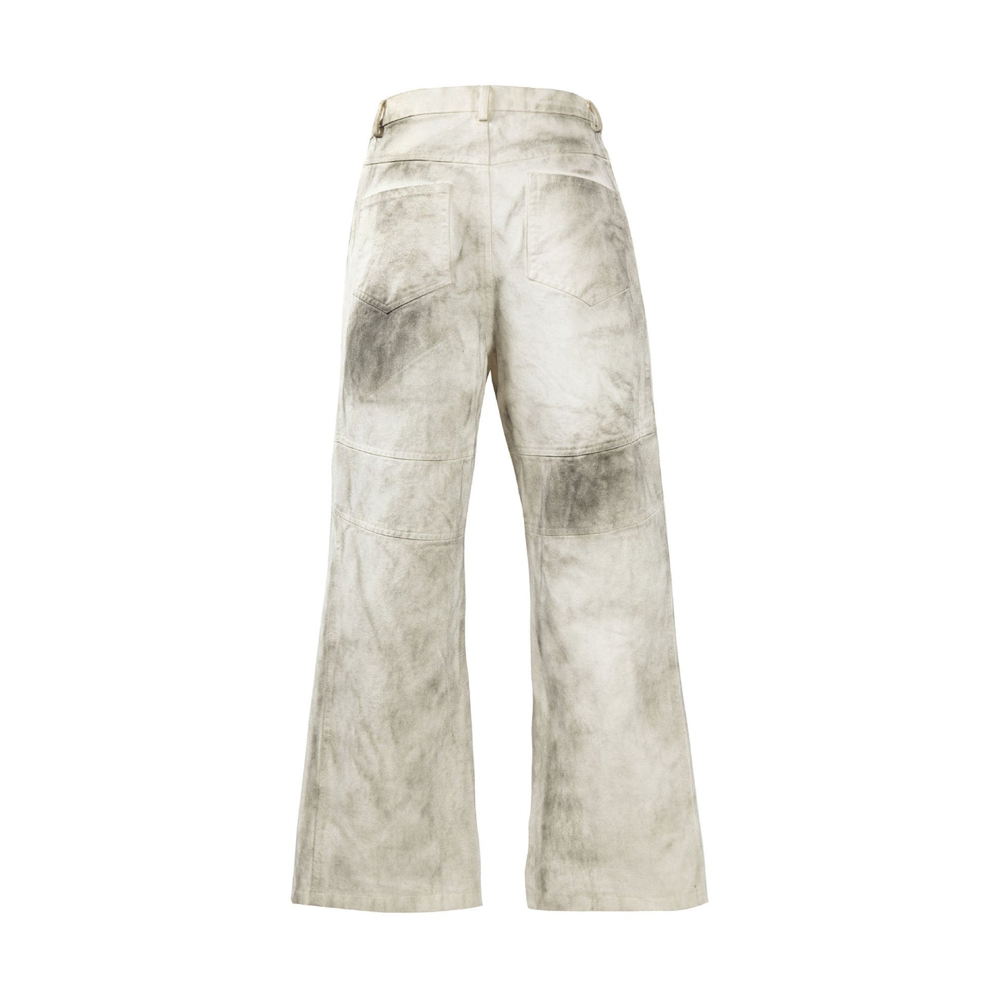 New Washed Old Color Pleated Stitching Straight Cargo Loose Trousers