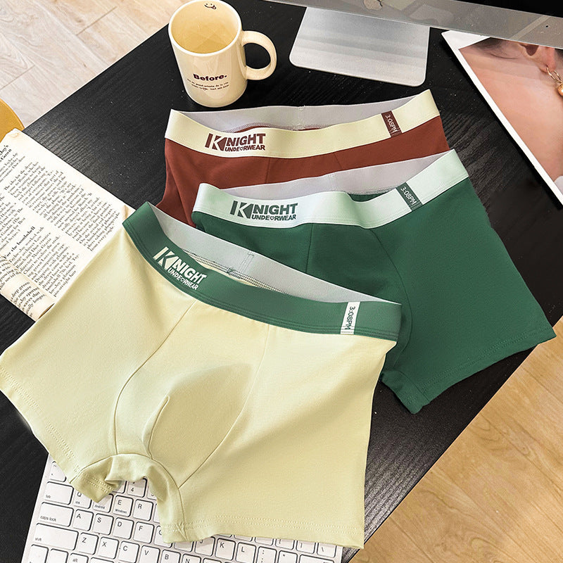 NEW Simple Letter Men's Underwear Cotton Antibacterial Breathable Boxers