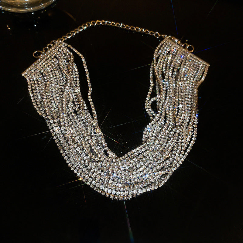 NEW Women's All-match Exaggerated Diamond Multi-layer Necklace