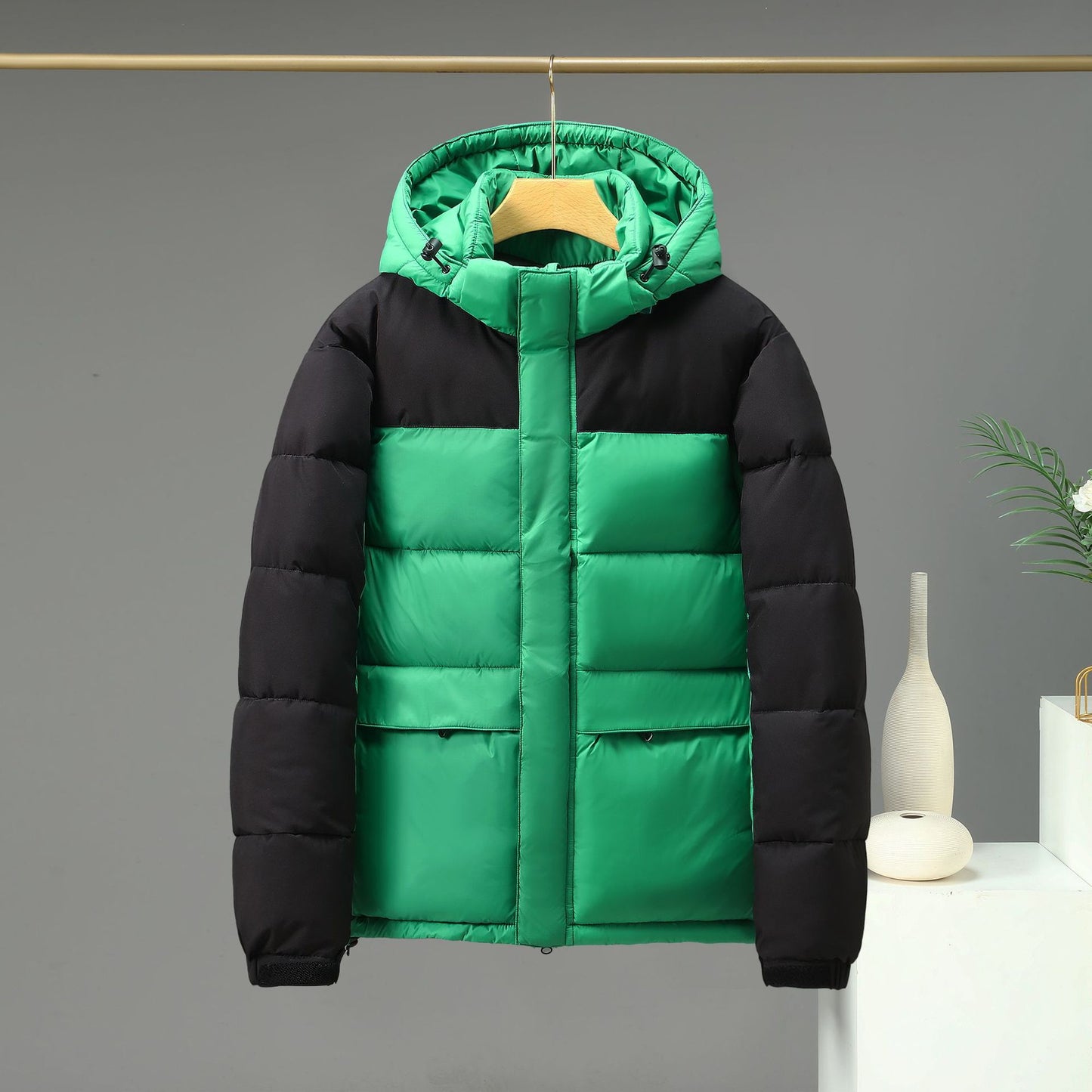 NEW Cotton Jacket Men And Women Short Color Contrast Patchwork
