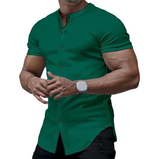 NEW Solid Color Shirt Korean Summer New Button Short Sleeve