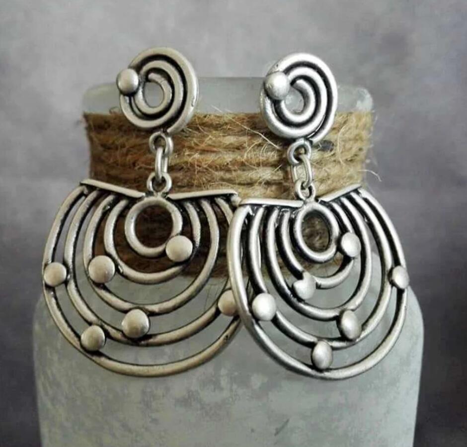 NEW Hollow Spiral Bohemian Retro Metal Alloy Earrings