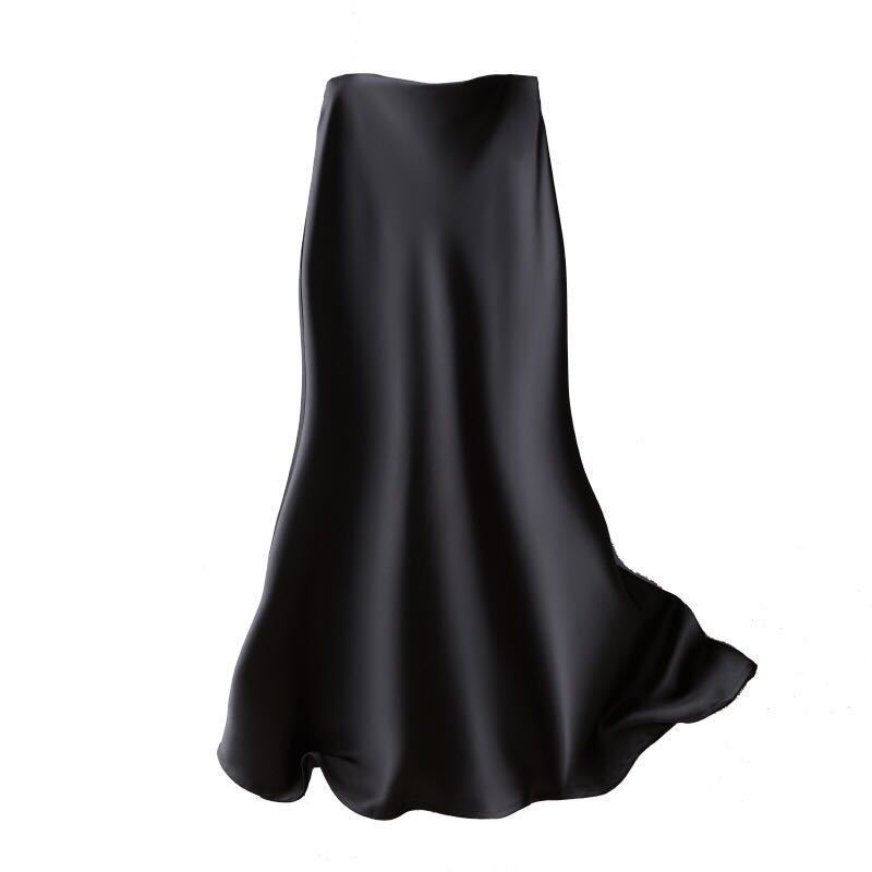 New Printed Elastic Waist Slimming Large Hem Skirt