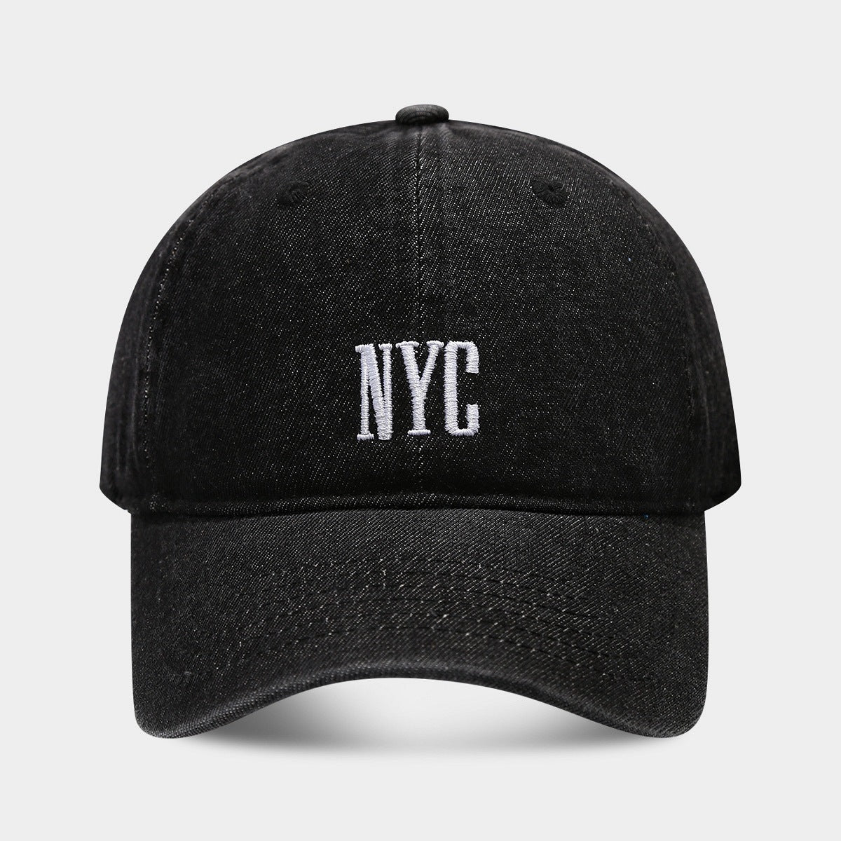 New American Retro Denim Alphabet Peaked Cap