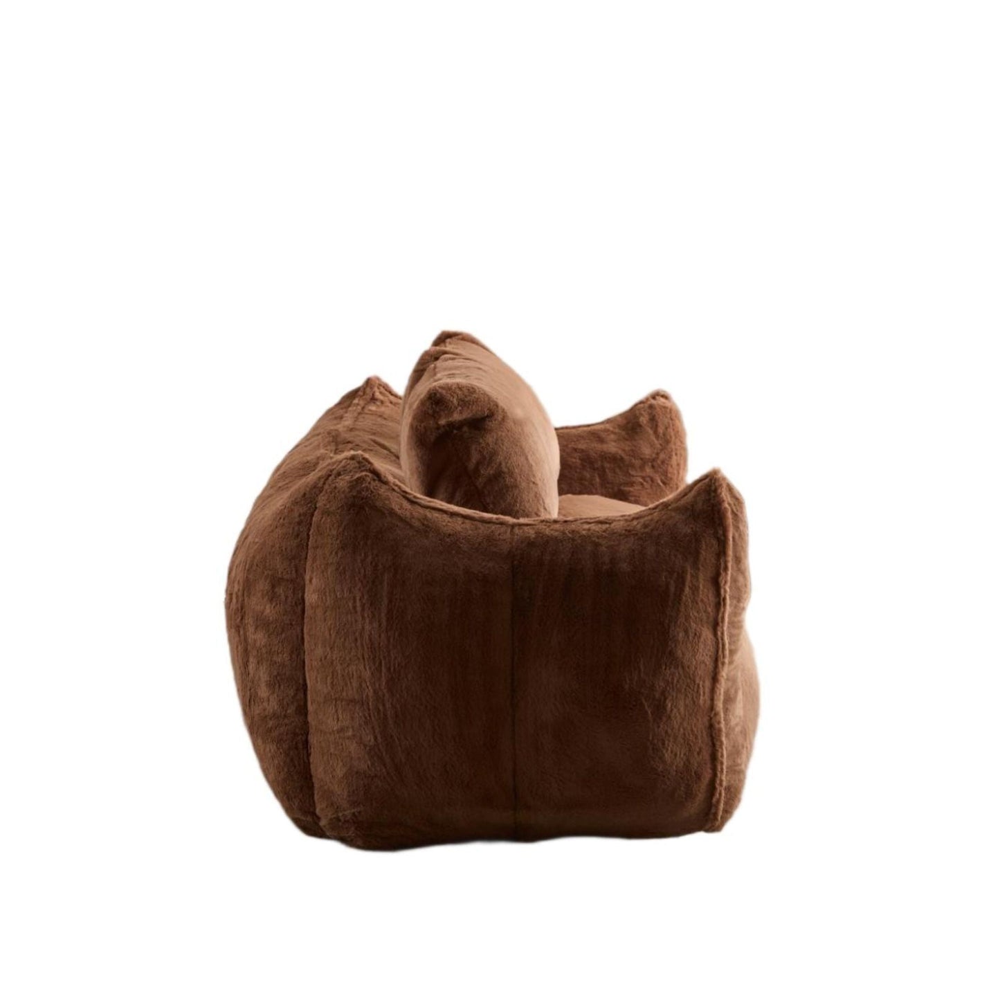 NEW Adult Brown Ultra Soft Fluffy Loveseat Giant Bean Bag Sofa Oversized Chase Lounge Chair with Pillows