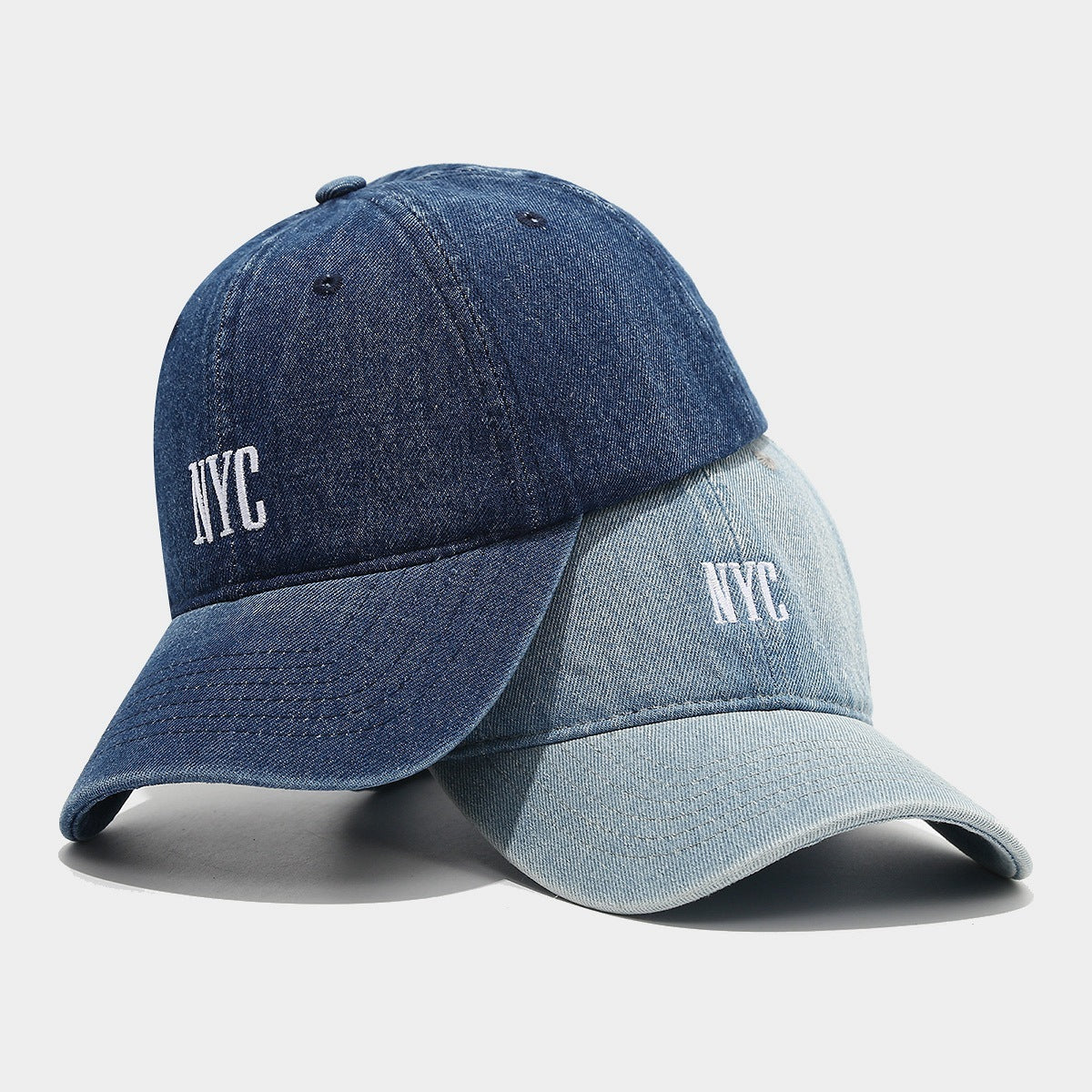 New American Retro Denim Alphabet Peaked Cap