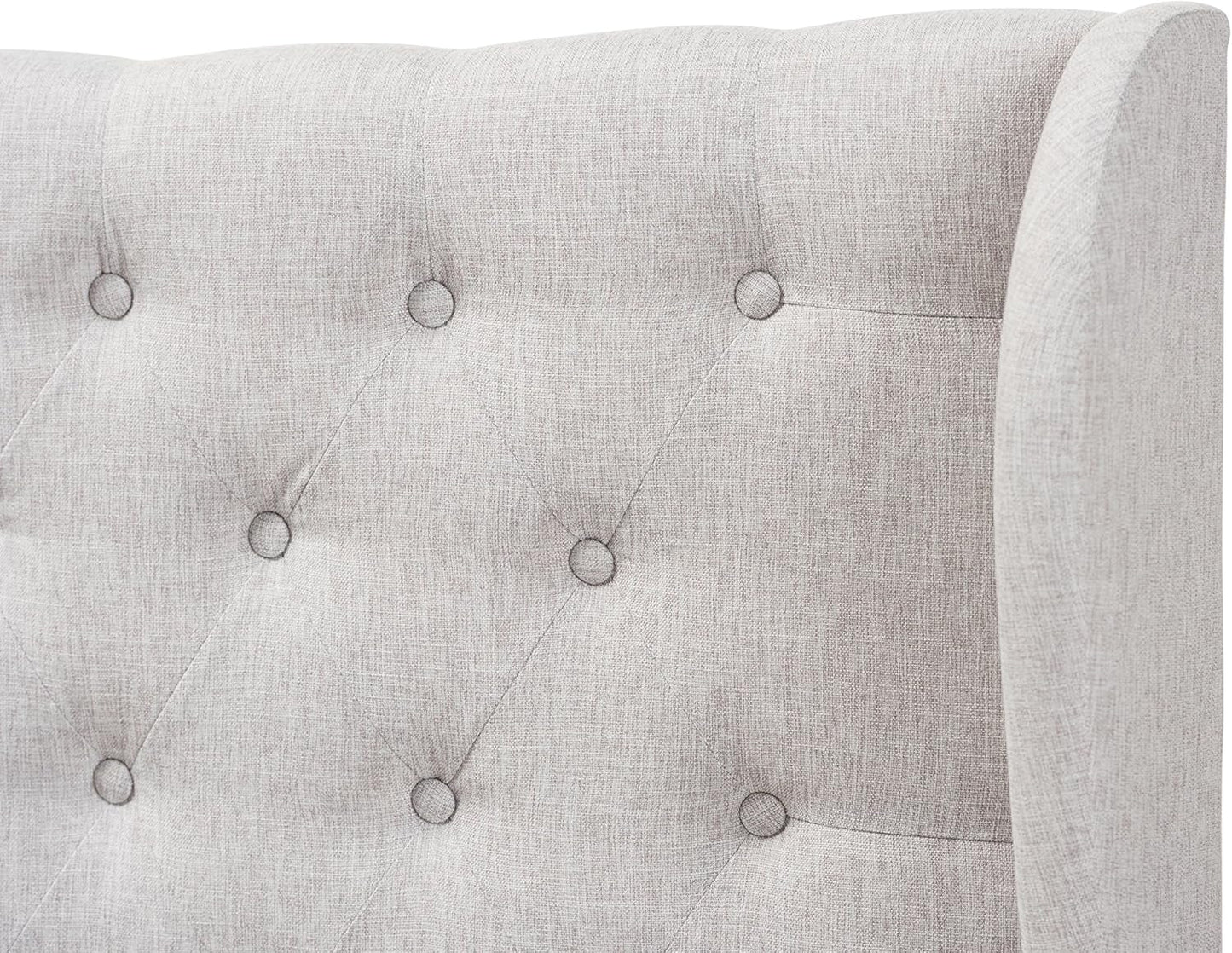 NEW Modern Winged Headboard with Button-Tufting and Nail Heads