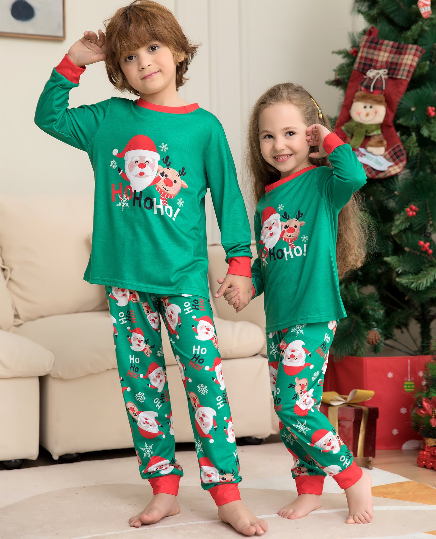 NEW Christmas Pajamas For Family Matching Family Christmas PJs Sets Santa Claus Printed Top Sleepwear
