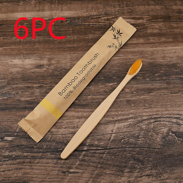 NEW 10Pcs Colorful Toothbrush Natural Bamboo