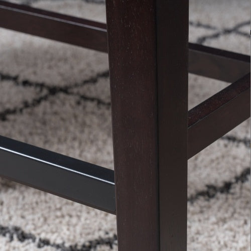 NEW Contemporary Upholstered Saddle Counter Stool with Nail Head Trim Dark Brown Chair