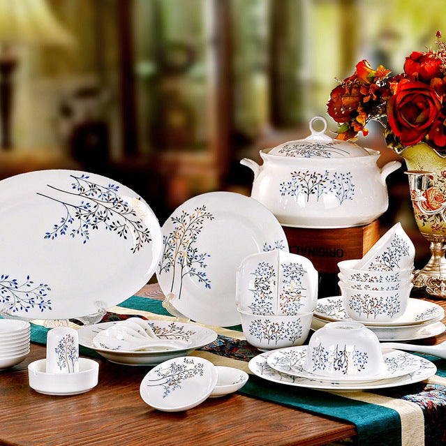 NEW Ceramic Porcelain Bowls And Saucers Bone China Bowls Plates Dinnerware Set