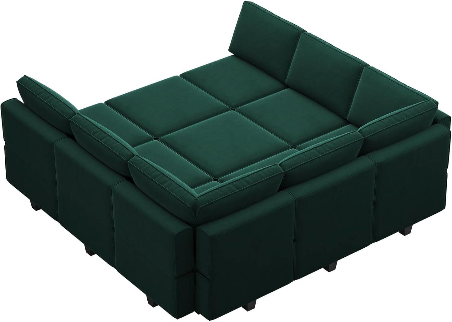 NEW Luxurious Emerald Green Velvet Modular Sleeper Sofa