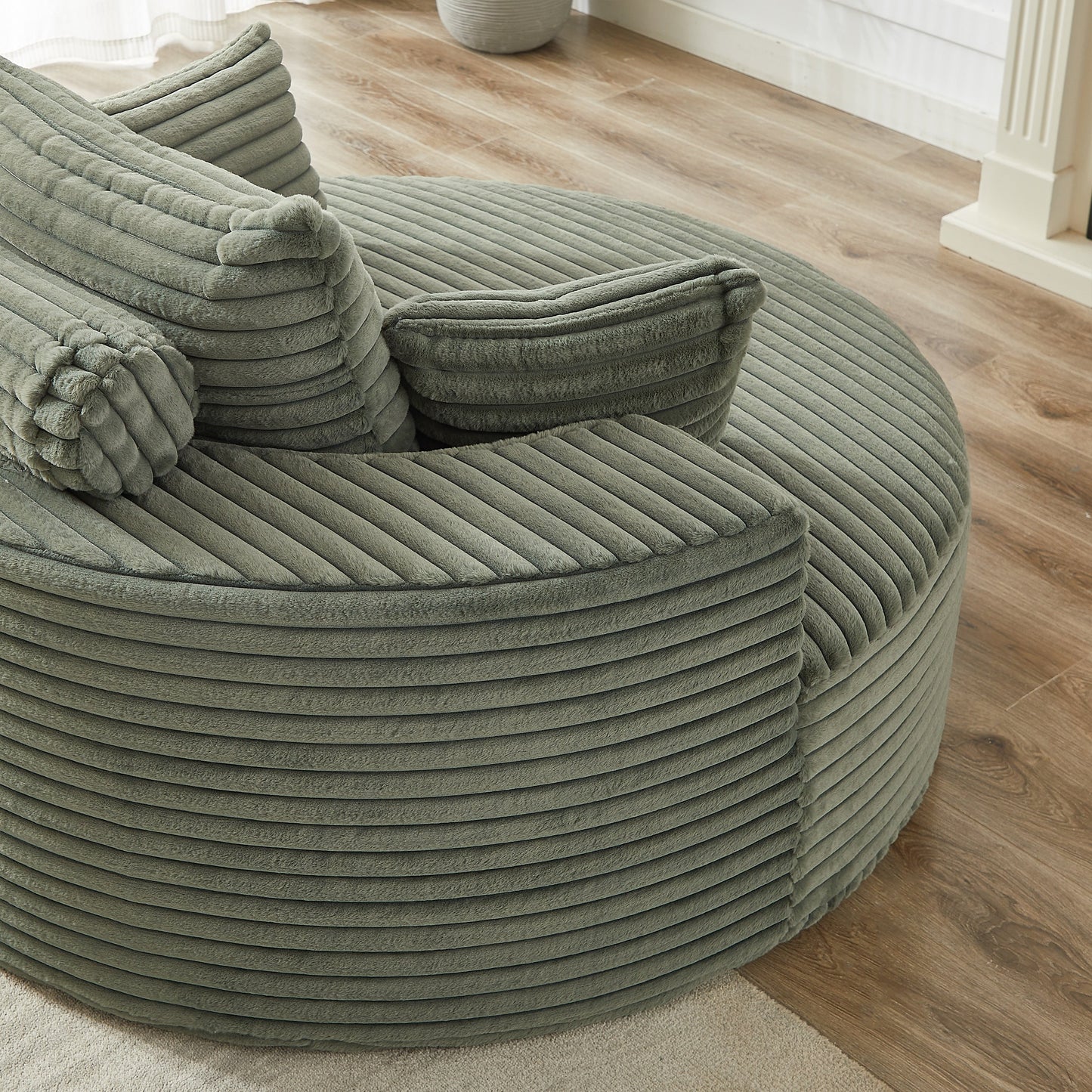 NEW 55'' L Corduroy Sponge Single Sofa Fluffy Modern Sleeper Chair